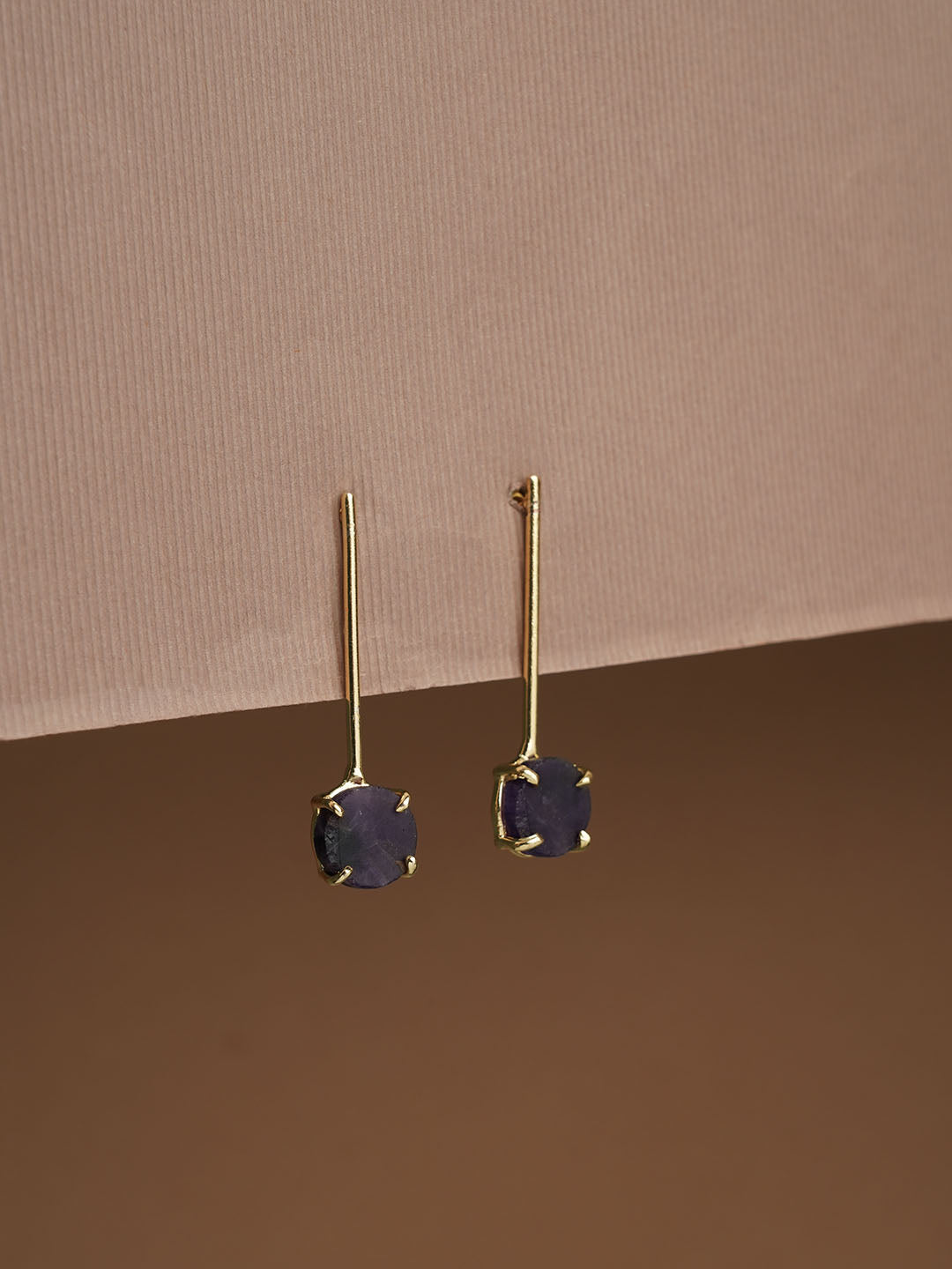 Long Amethyst Crystal Earring