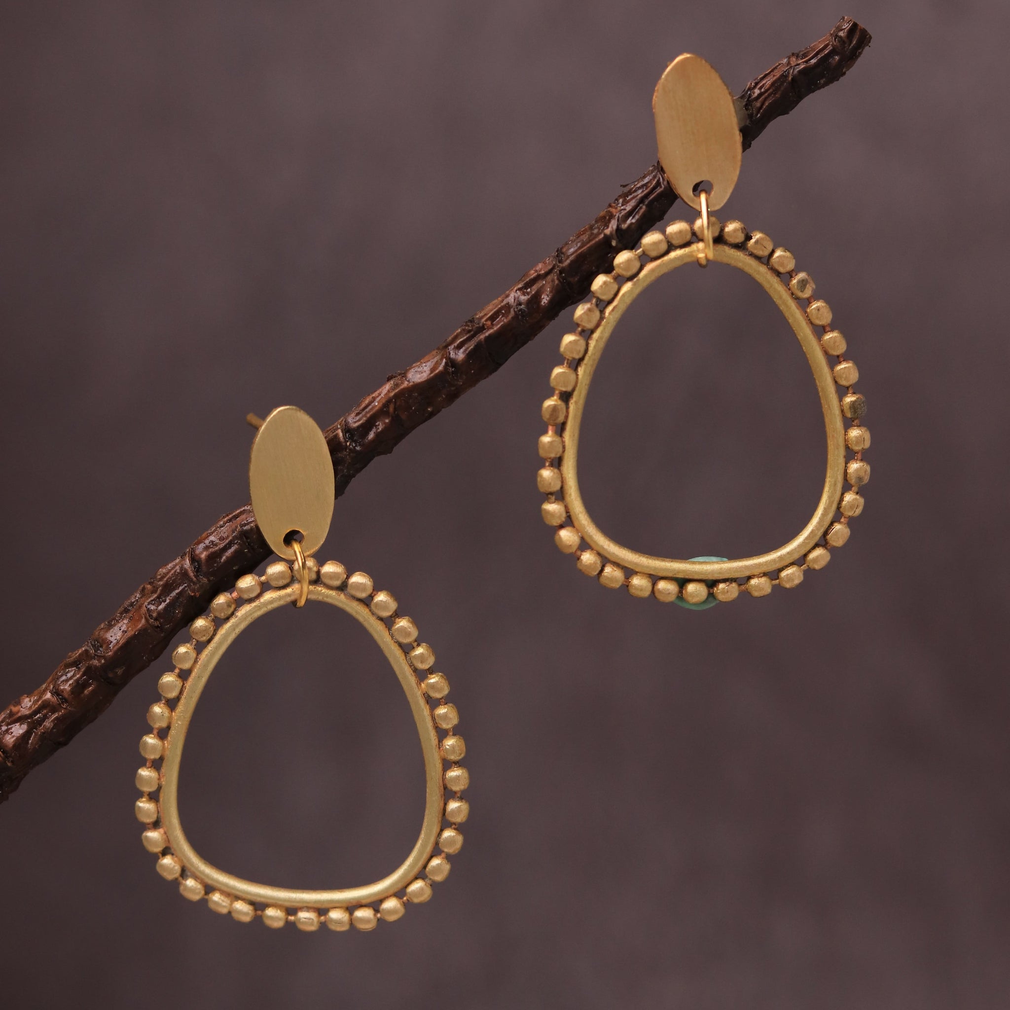 Spherical Brass Handcrafted Earring (Anti Tarnish)