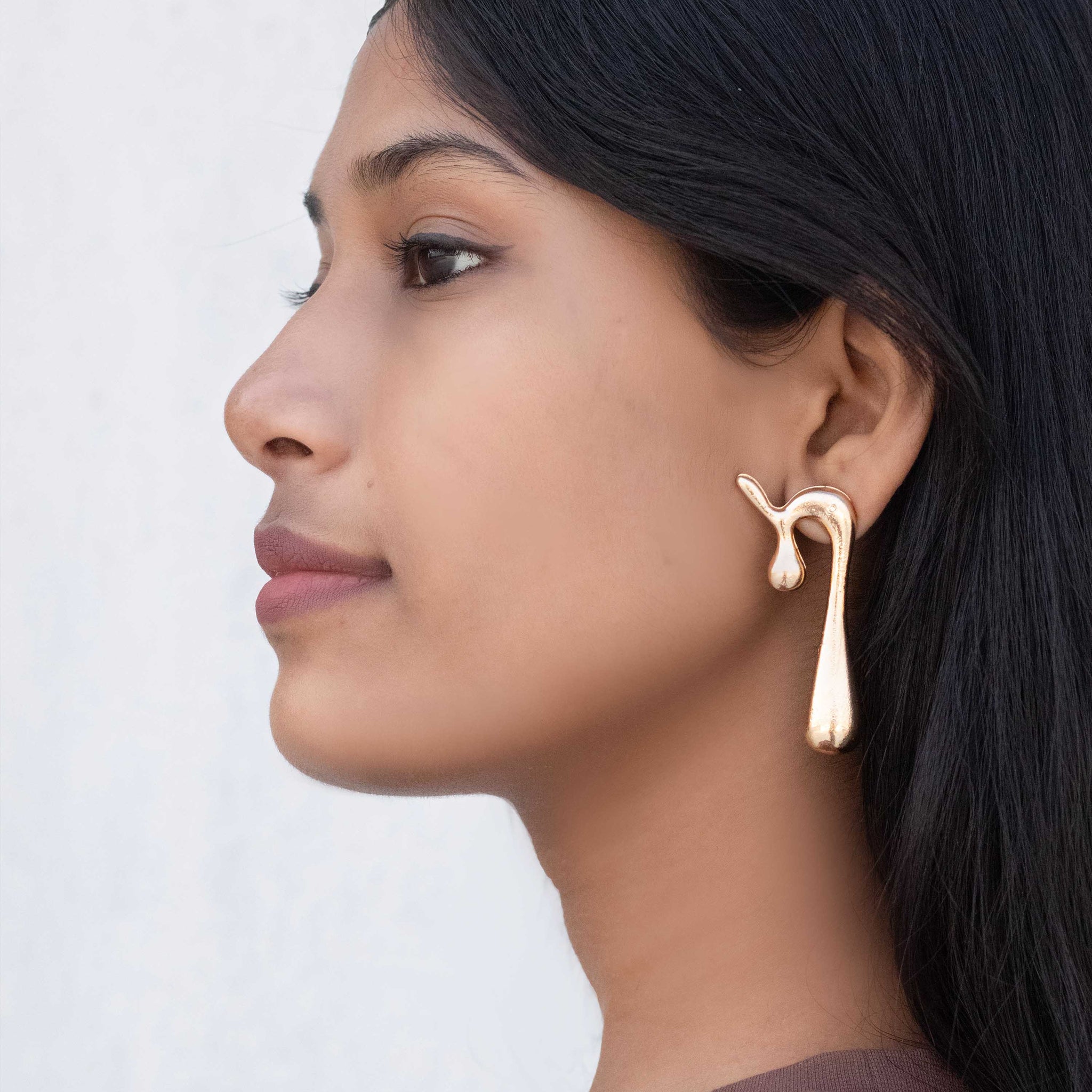 Long Fluid Statement Earring